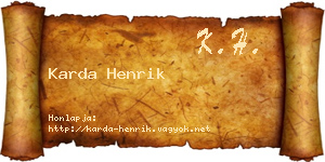 Karda Henrik névjegykártya